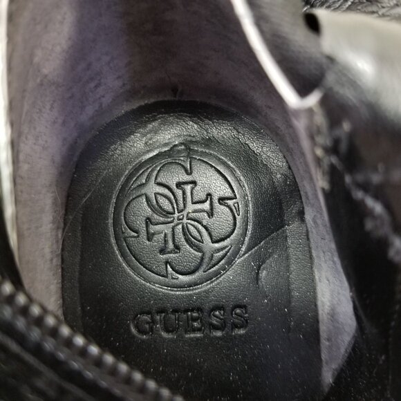 Guess 7.5 Black Velvet Thigh High Heeled Boots LOLO Patent Leather Cap Toe - Picture 5 of 10